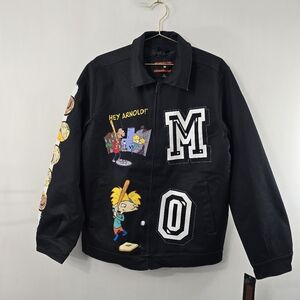 Members Only x Nickelodeon Hey Arnold! Full Zip Baseball Theme Jacket NWT Size M